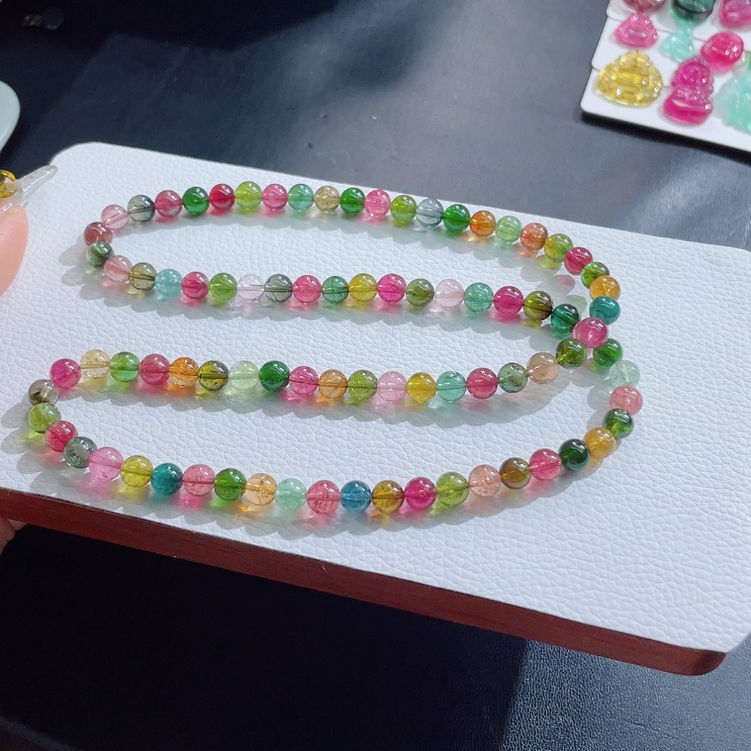 未镶嵌碧玺手链6.8mm左右