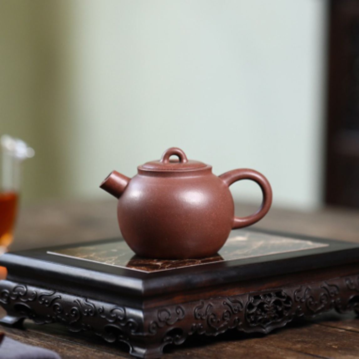 宜兴紫砂壶宜兴手工茶壶原矿中漕清炮嘴苹果小茶壶150cc小品壶