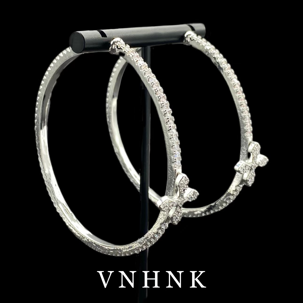 铜合金合成锆石耳饰 美可儿   B574   银色时尚气质百搭耳环