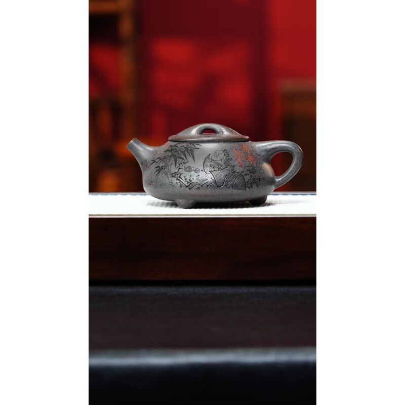 宜兴紫砂 石瓢 松华青段 朱正琴 h158