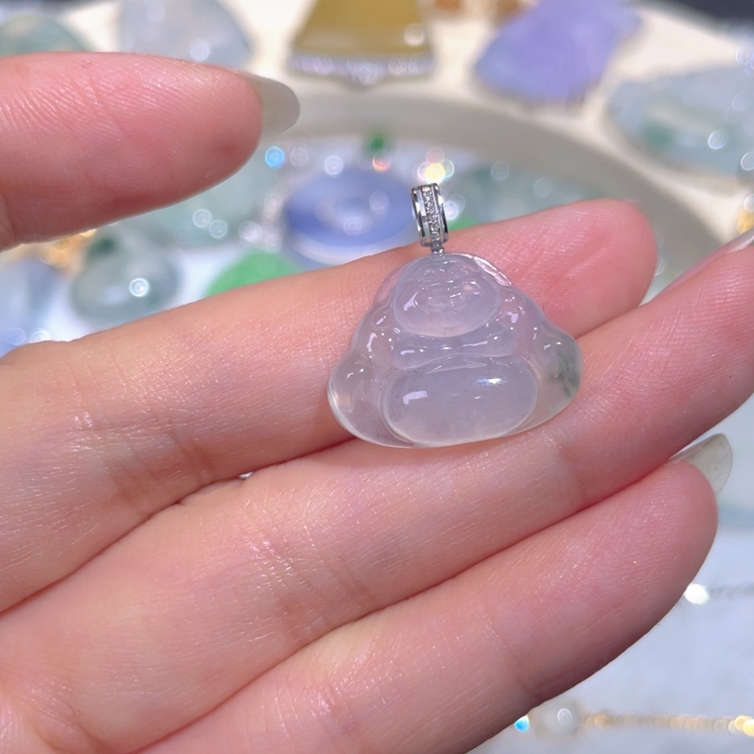 颈饰18K金镶嵌翡翠翡翠