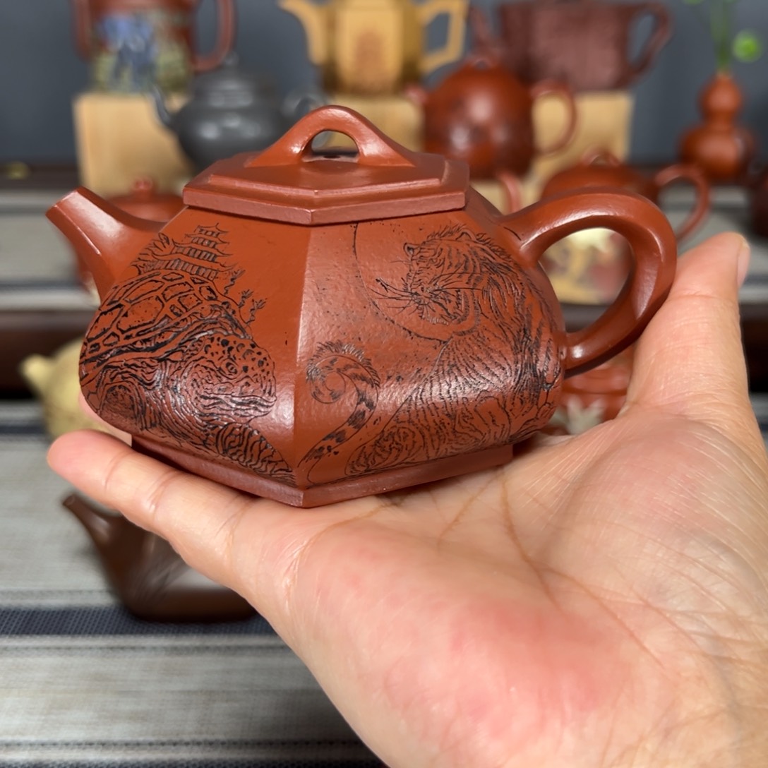 茶壶紫砂A****s六方石瓢