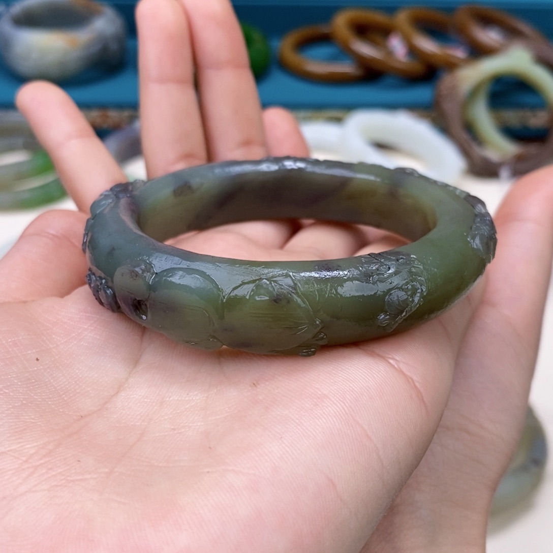 和田玉手镯 定制 55.9未镶嵌
