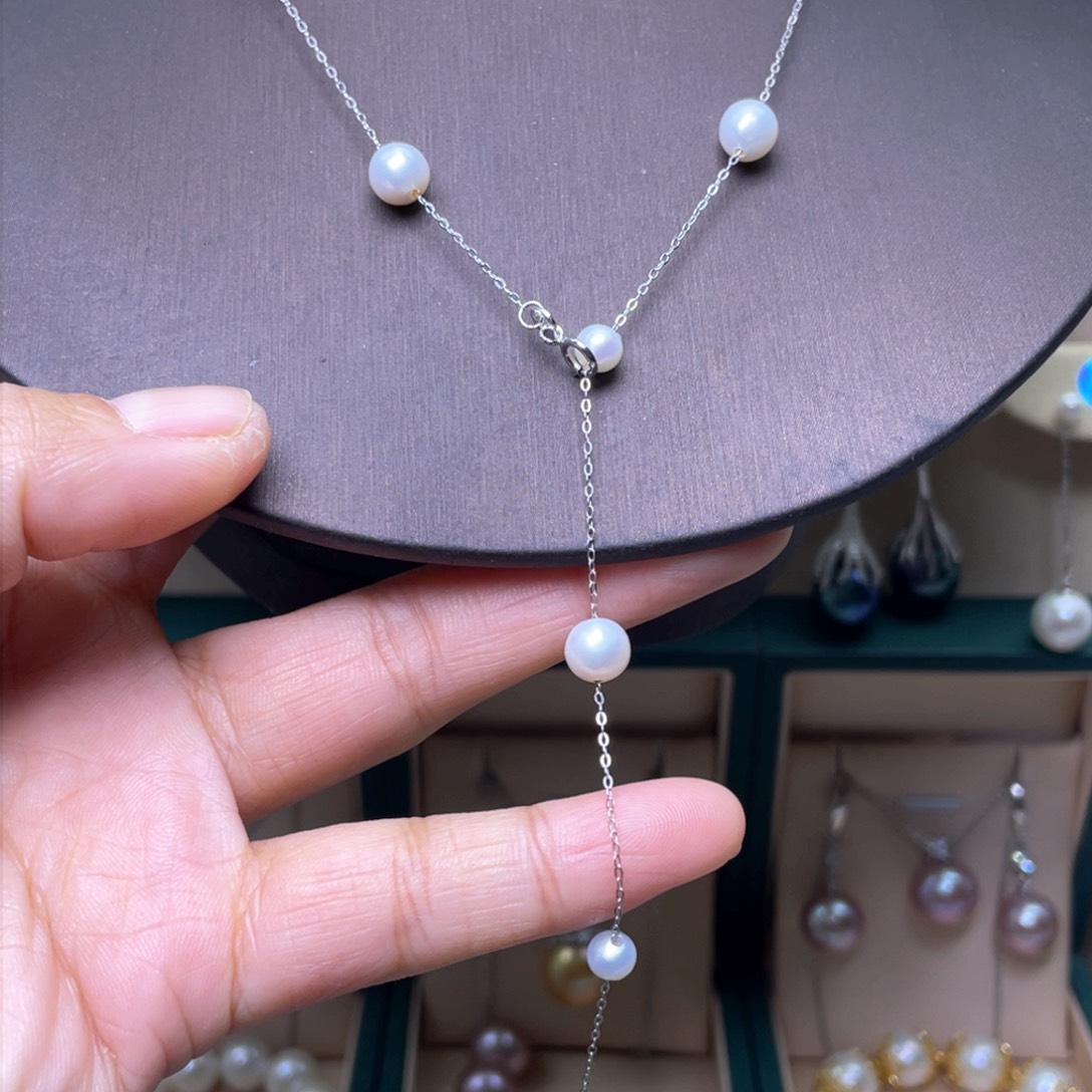 淡水珍珠项链银S925镶嵌
