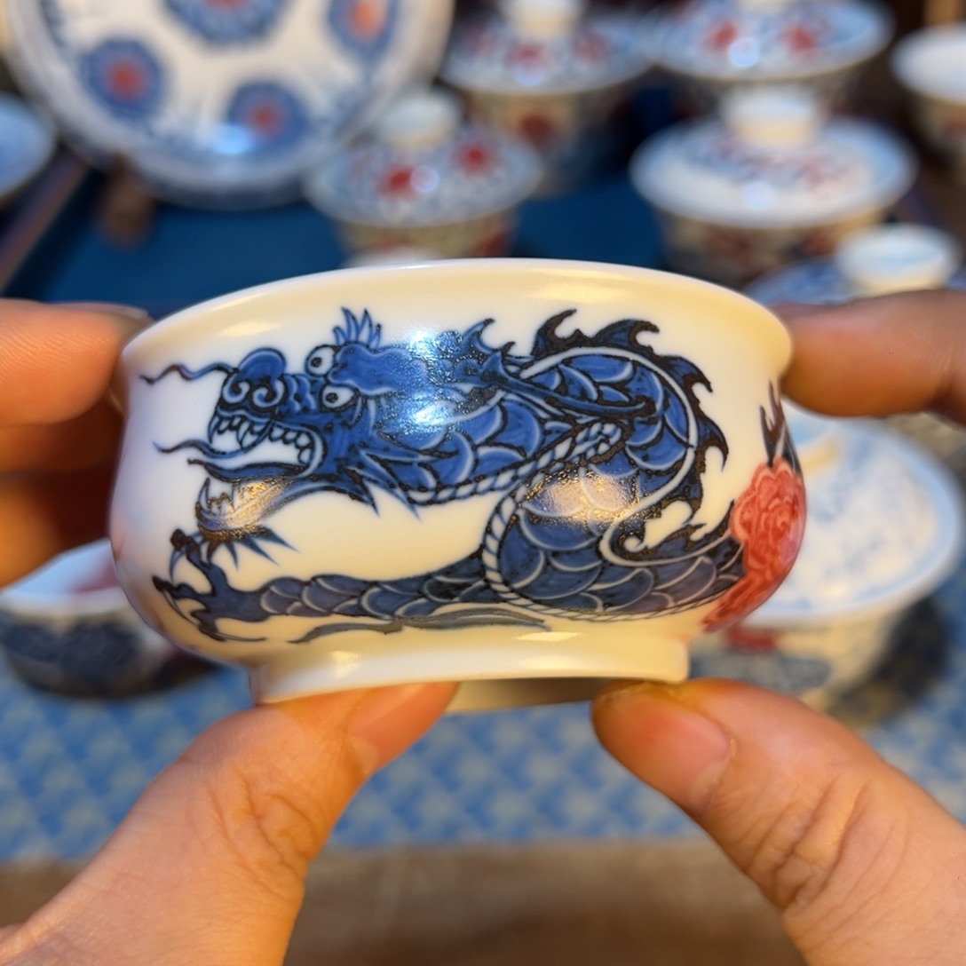 盖碗景德镇手工手绘