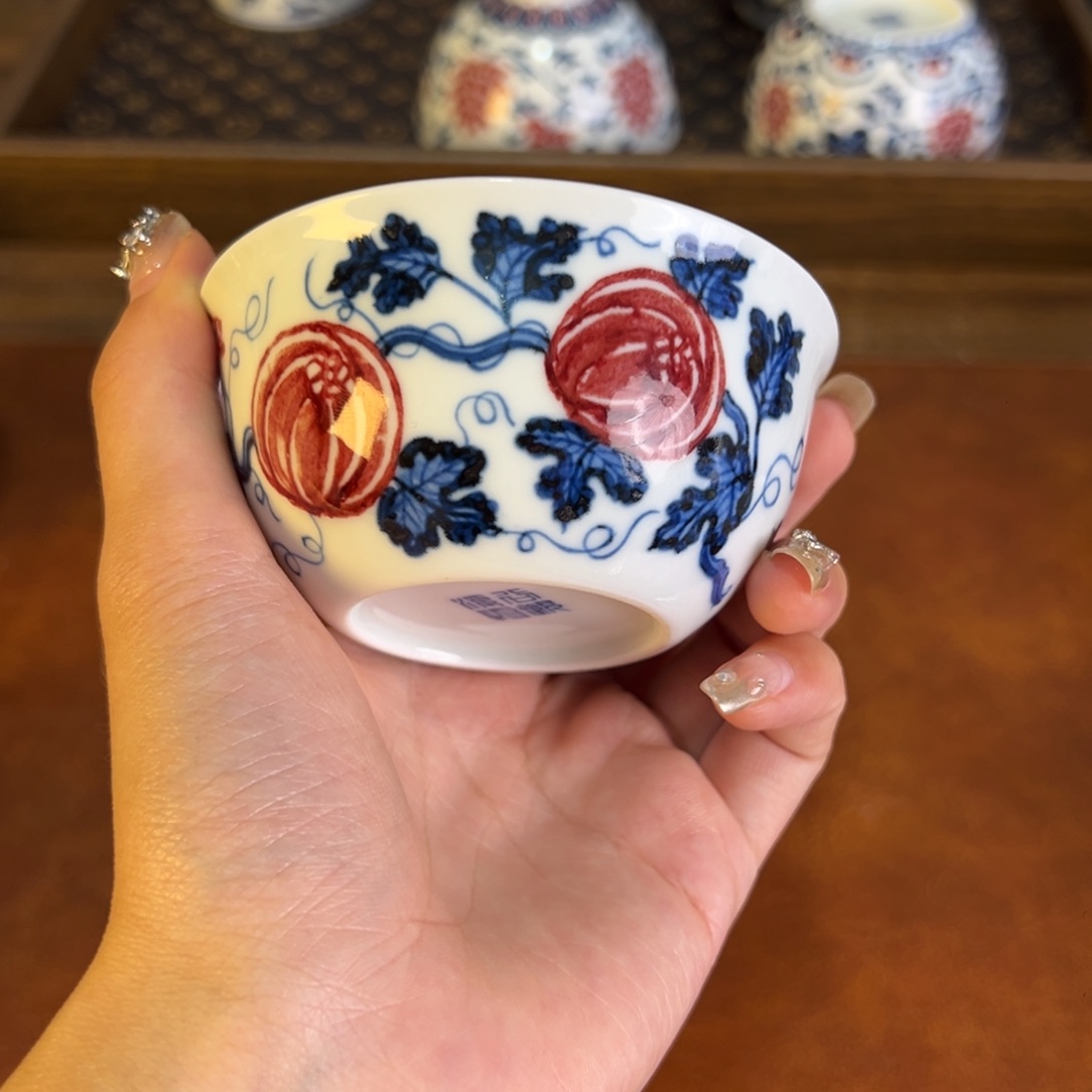 摆件景德镇手工手绘陶瓷茶器百宝箱