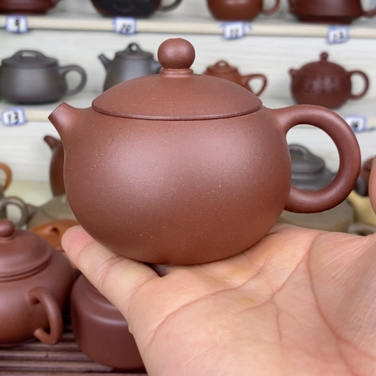 紫砂茶壶风釉羊角山紫泥160cc左右半手工