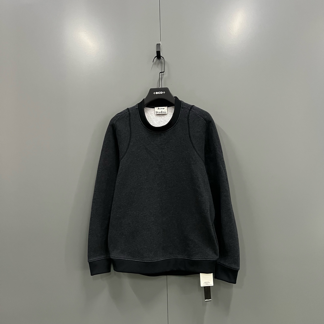 99新 Acne studio jp133 深灰色圆领卫衣 S码 605394