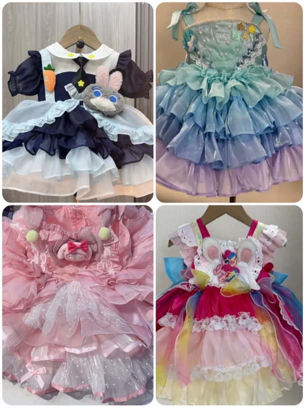 春季新款四季春夏秋冬连衣裙女童洛丽塔连衣裙美乐蒂儿童礼服裙