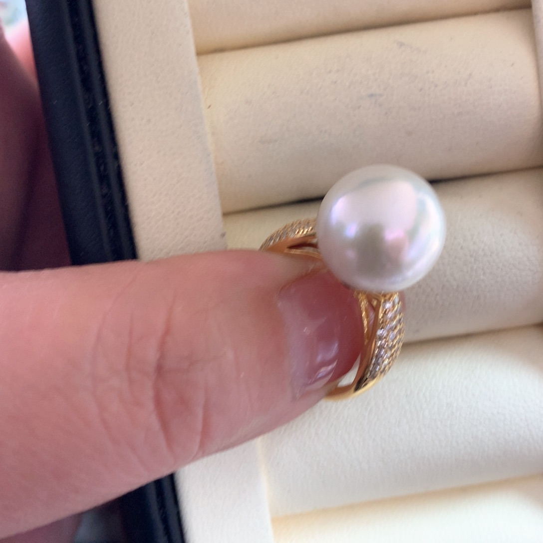 淡水珍珠戒指银S925镶嵌