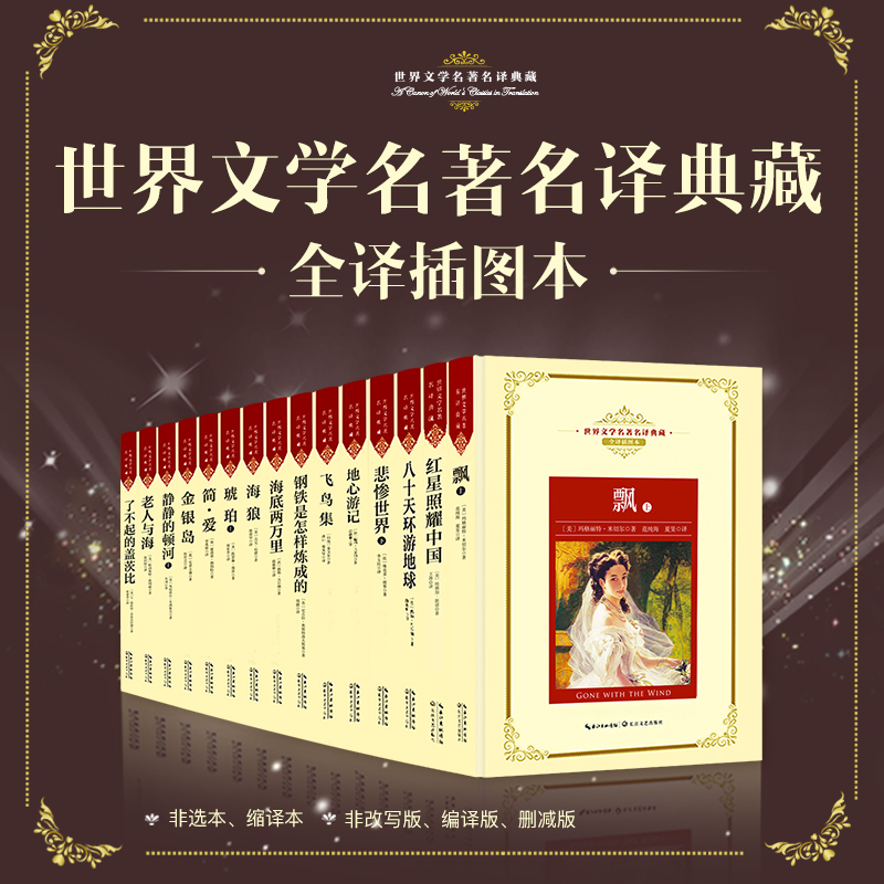 世界文学名著名译典藏  精装 全译插图本 长江文艺正版