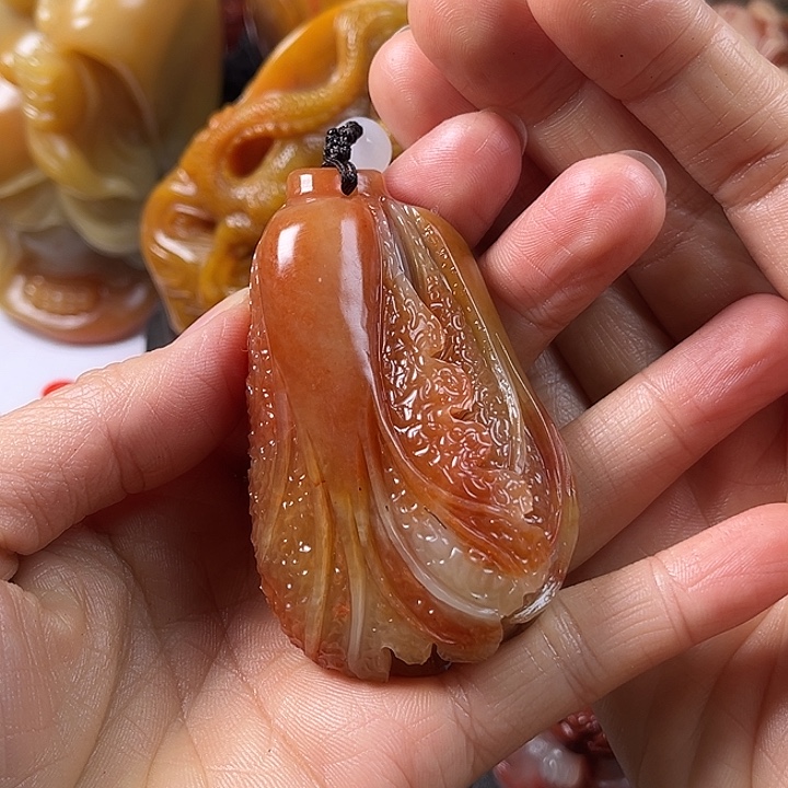 寿山石手把件把玩件