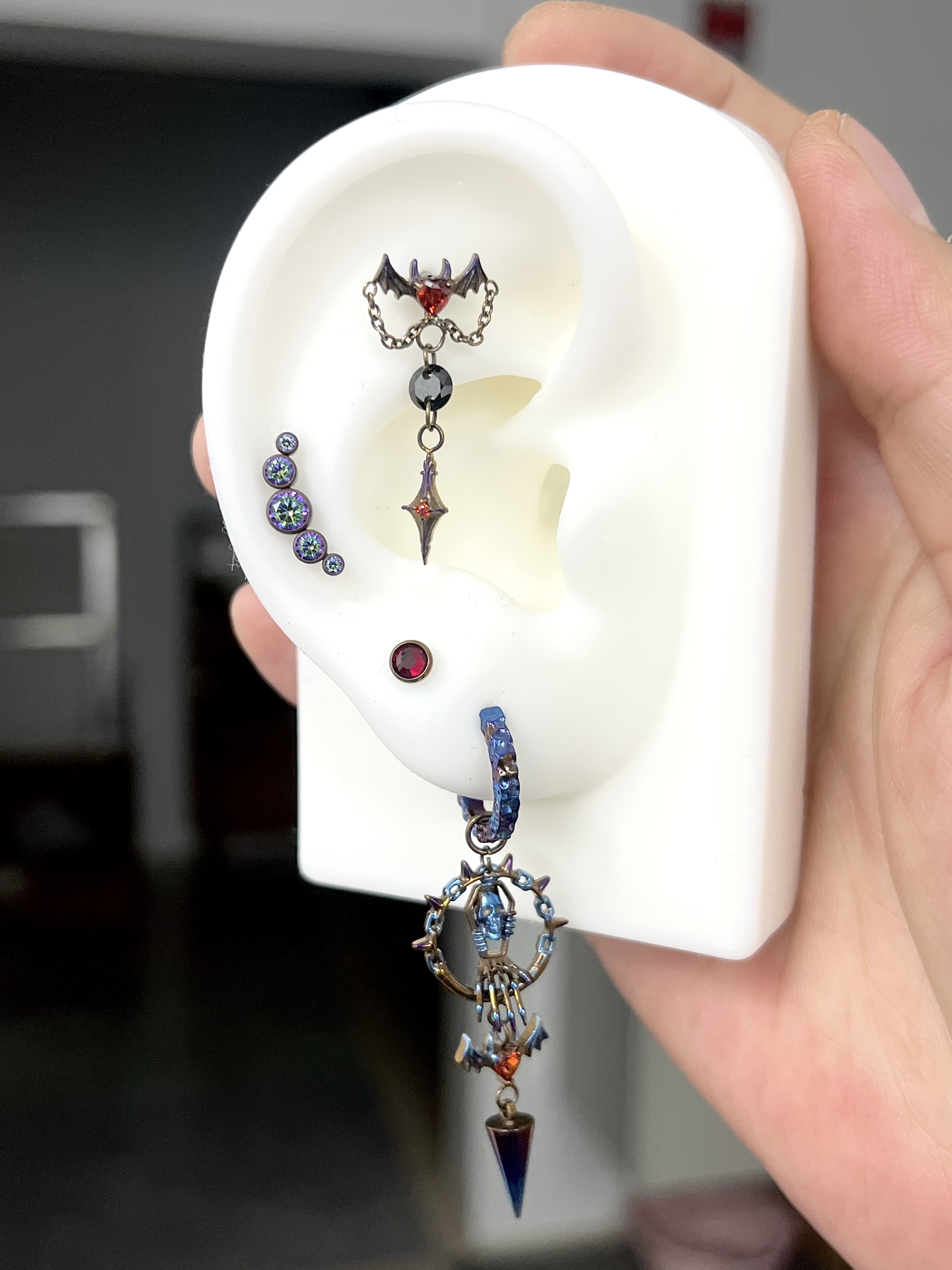 合金耳饰 暗黑风原创设计女日韩耳钉国风复古（需要杆子自行备注）