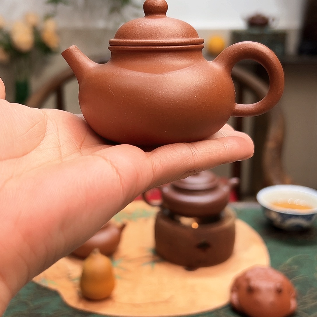 紫砂茶壶原矿小红泥90cc
