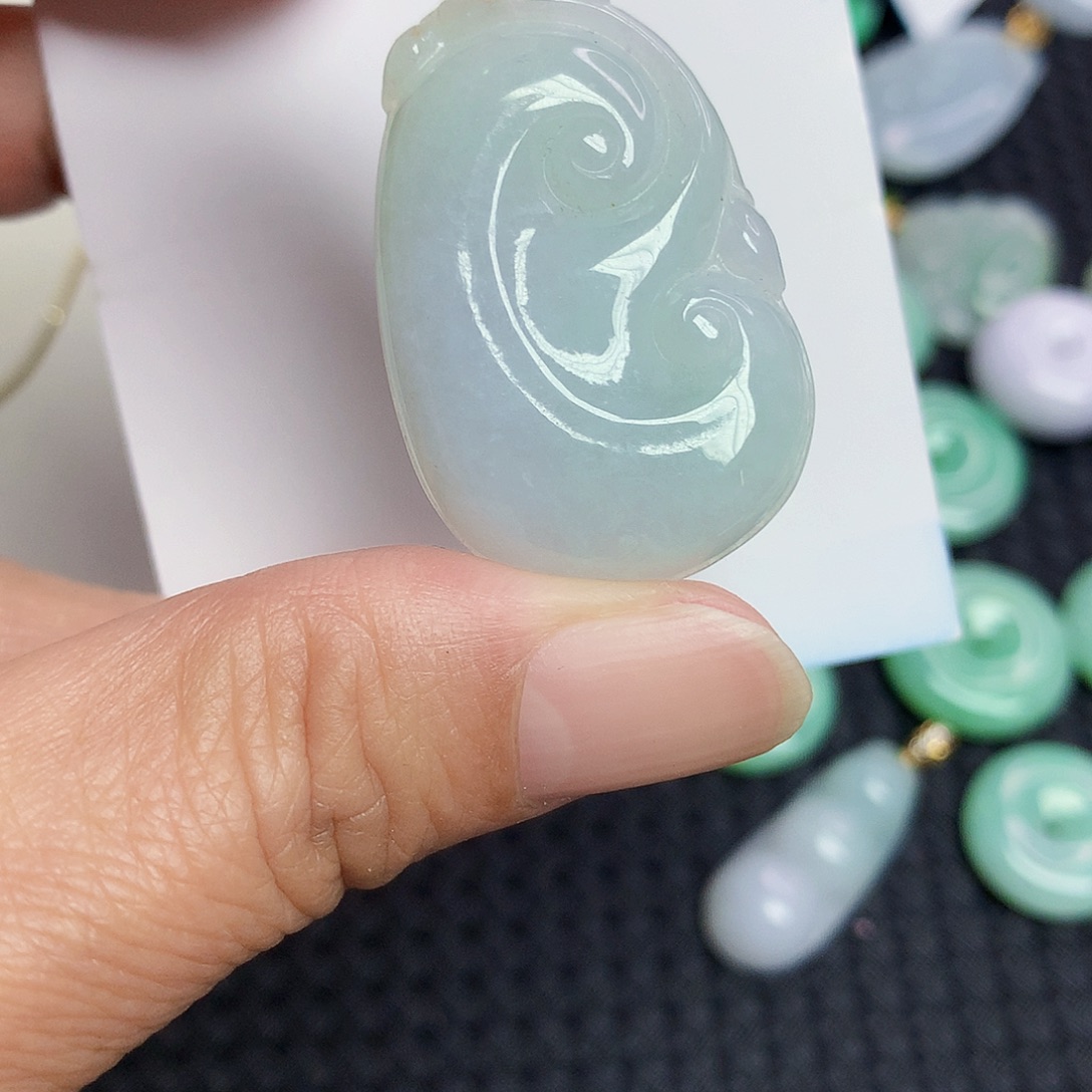 翡翠未镶嵌颈饰356789