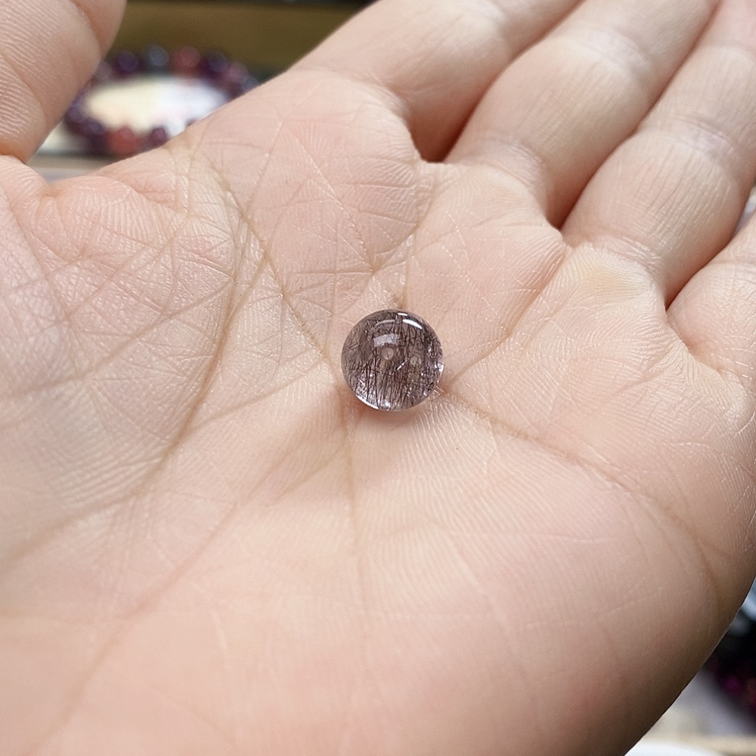 未镶嵌手链水晶9.5左右超七黄水晶单珠2颗