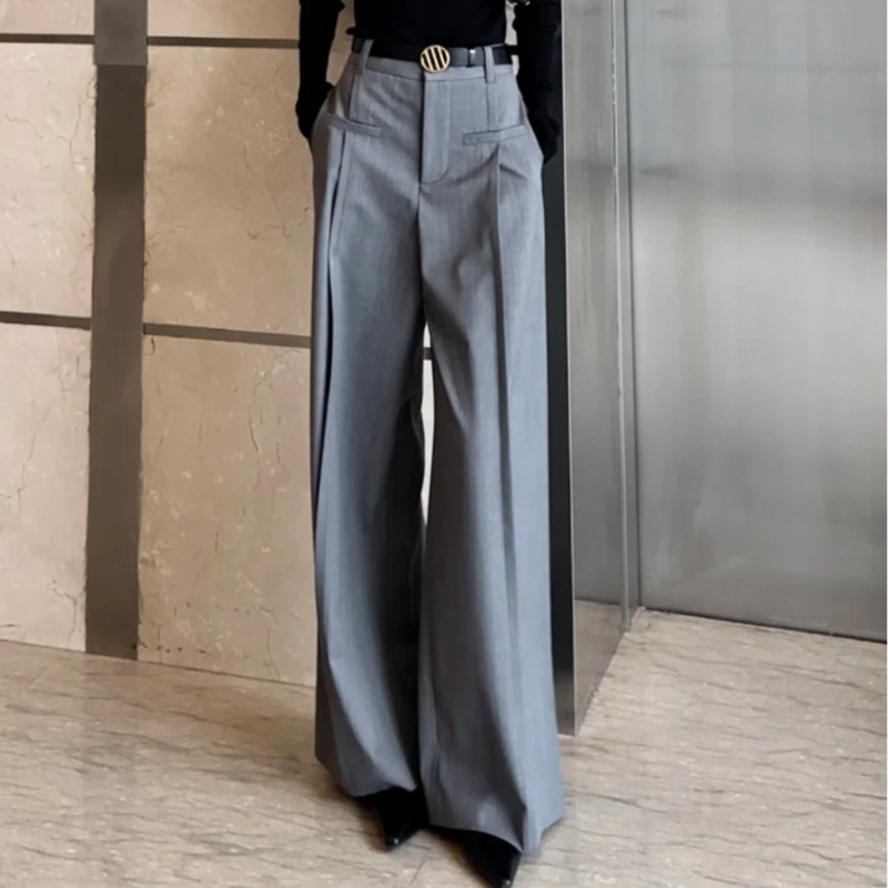  {专柜}正品女装2025春秋高腰显瘦休闲直筒阔腿裤长裤女5100375