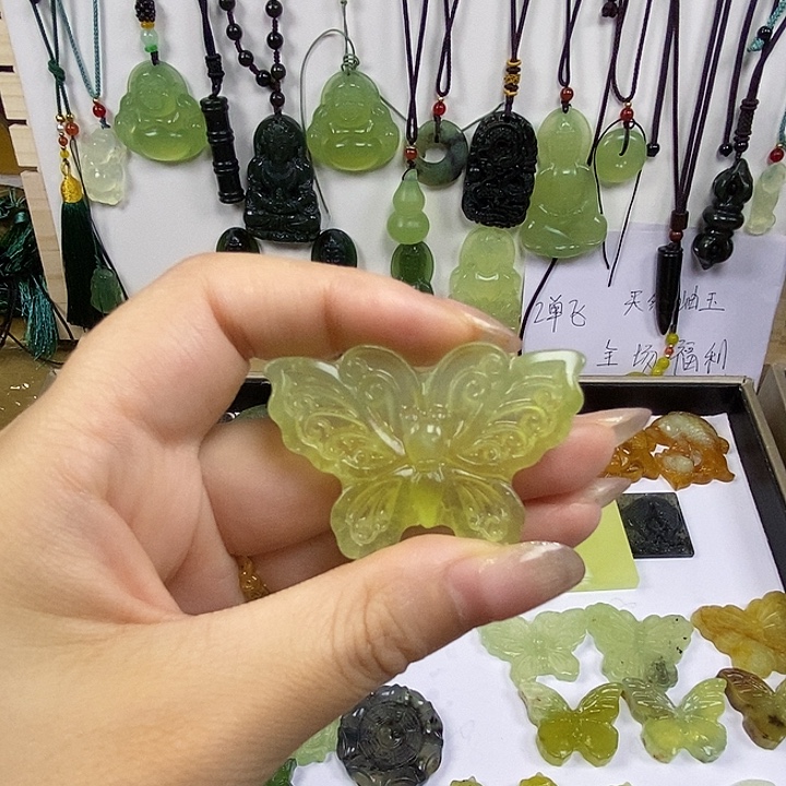 蛇纹石玉合金颈饰15