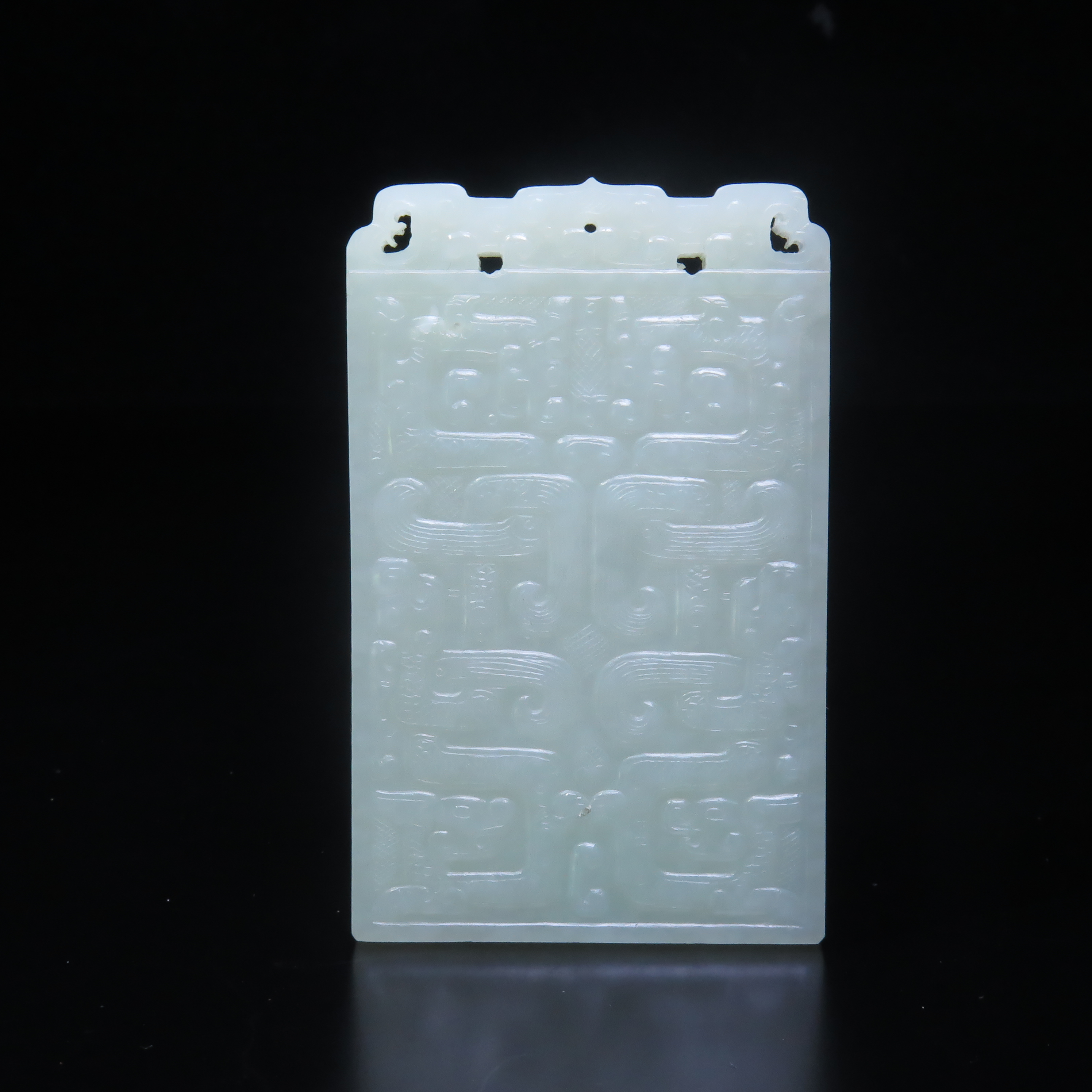 清代细工模古牌饰/MZ616589/和田玉/民族文物