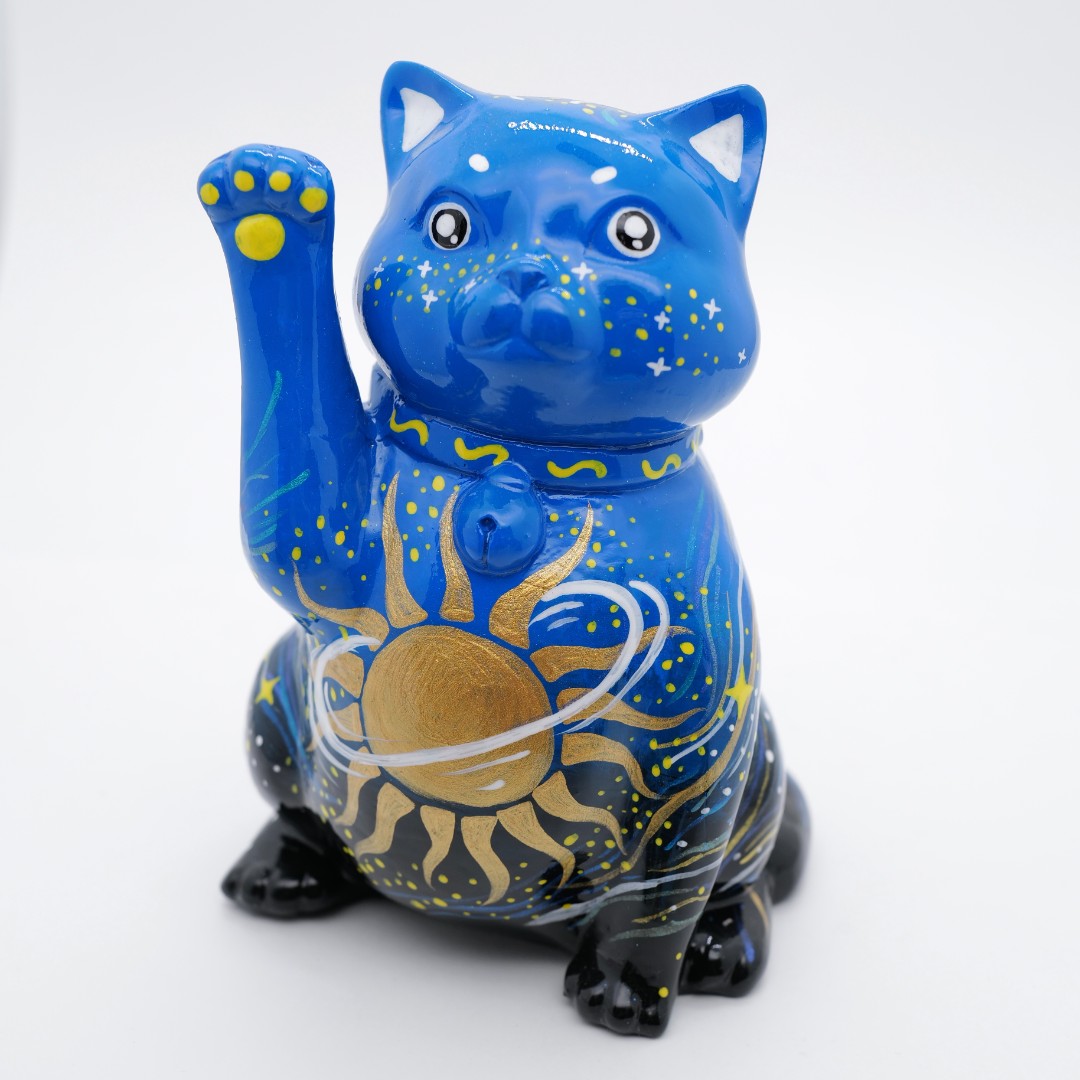 PM 王甜心工作室《招财猫》石膏作品，仅一件（非王甜心本人绘画）