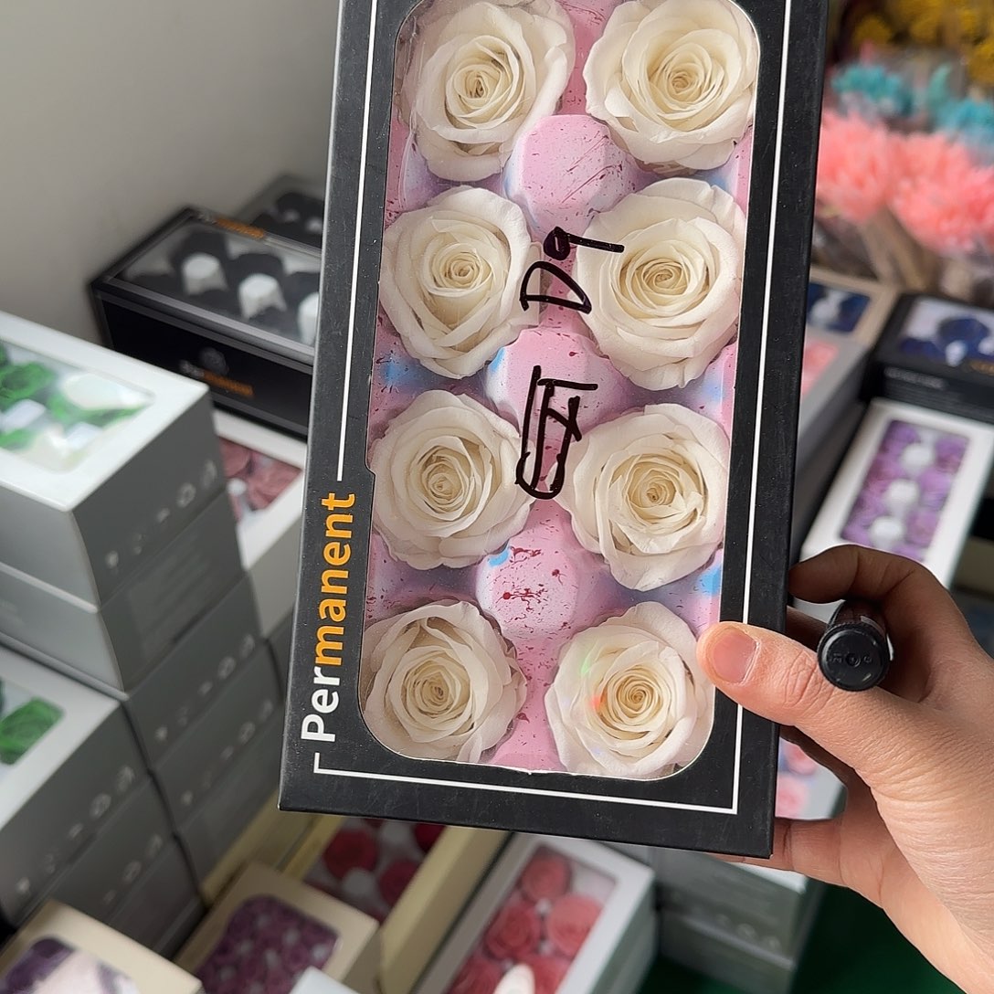 D9号乳白色玫瑰8朵