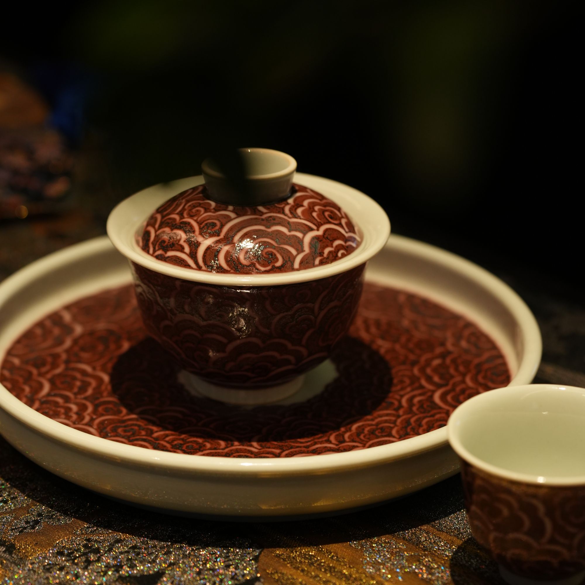 【良哥跨年专场】景绣祥云满绘纯手工盖碗