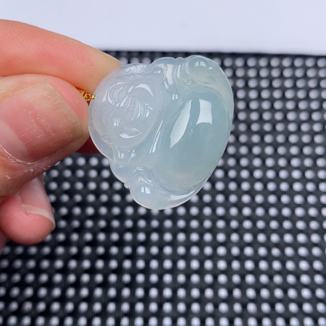 翡翠颈饰18K金镶嵌挂件