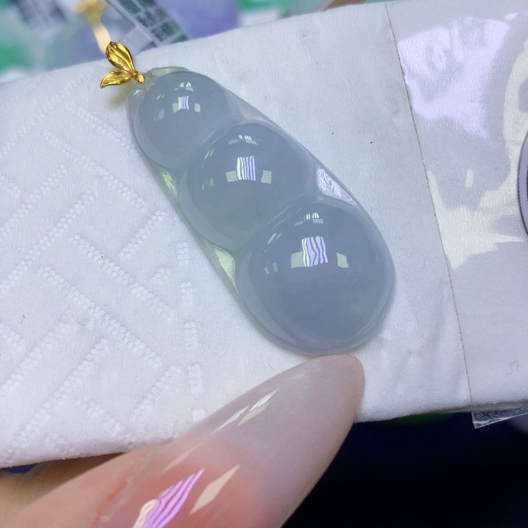 翡翠18K金镶嵌颈饰天然缅甸翡翠a货百元以上9元证书费自理