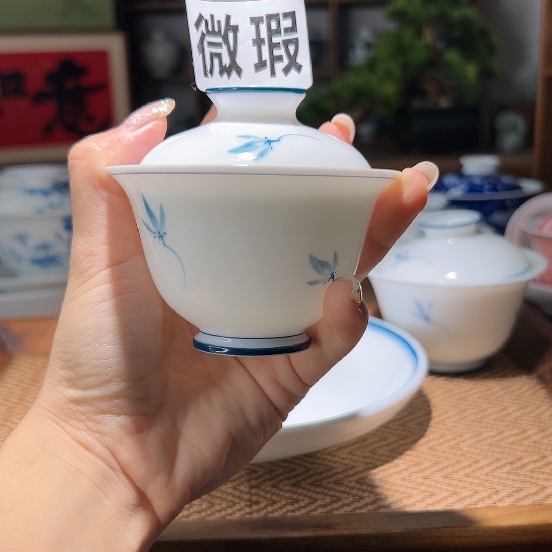 【闪购商品】瑕疵 手绘 盖碗 小