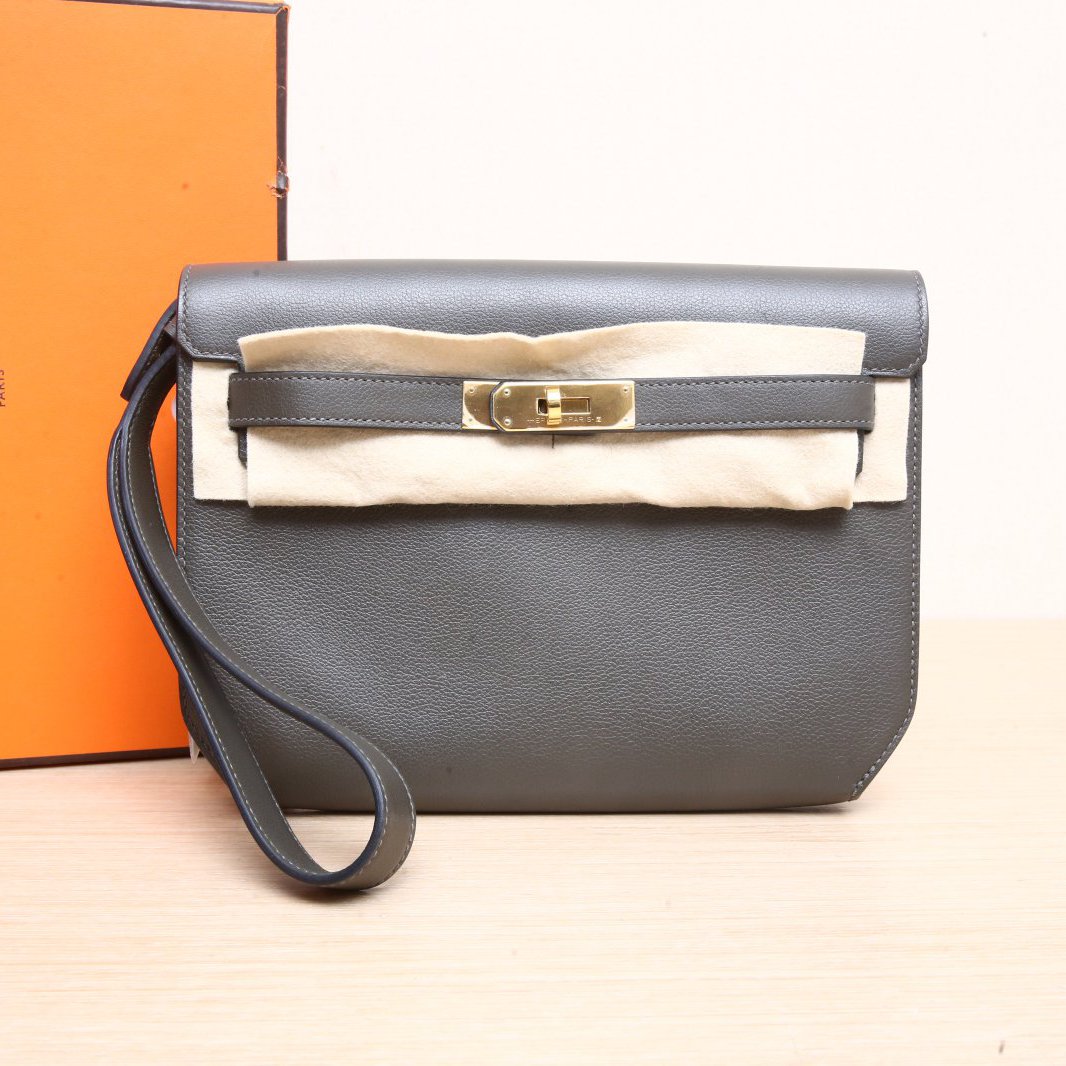 95新 Hermes/爱马仕 小花Jerry P205335941Depeches 25 手包Z刻 