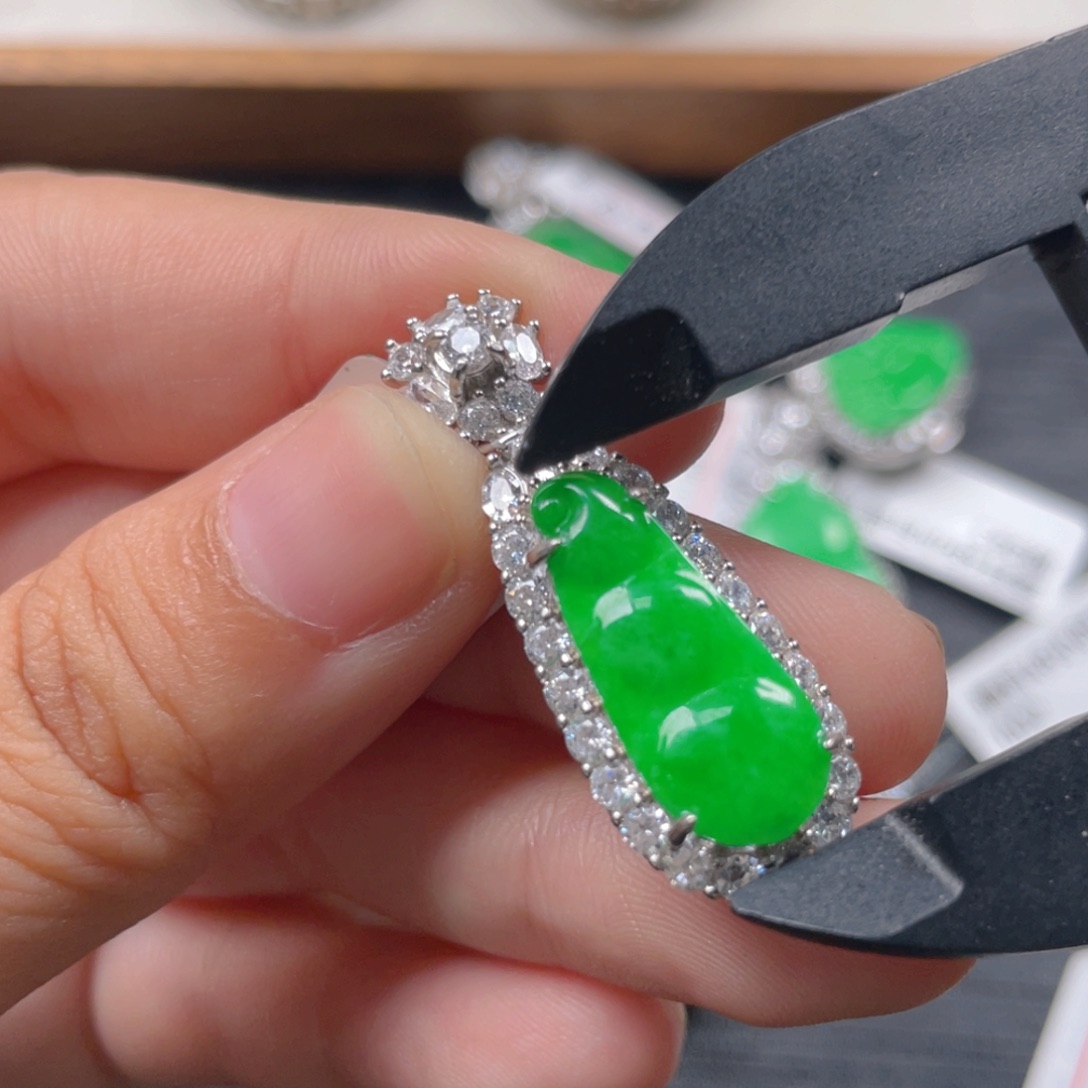 翡翠银S925镶嵌吊坠(不含链)n j j k k