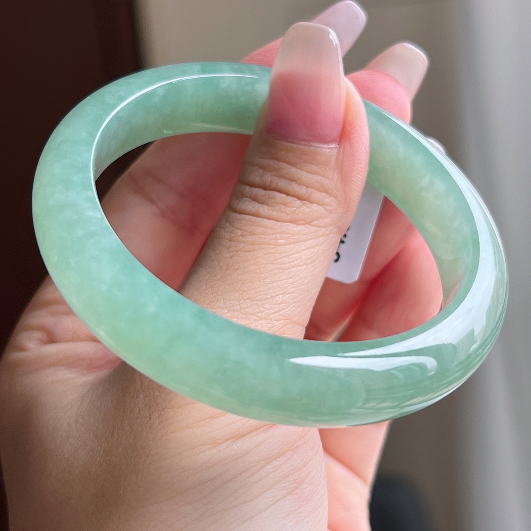 冰胶满绿正圈翡翠手镯55圈口25042010ML