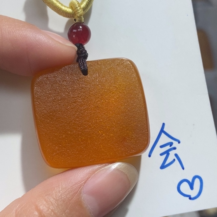 定制琥珀未镶嵌琥珀蜜蜡吊坠项链