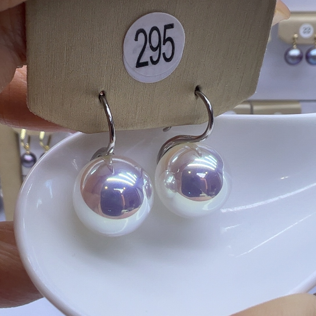 银S925镶嵌淡水珍珠耳饰