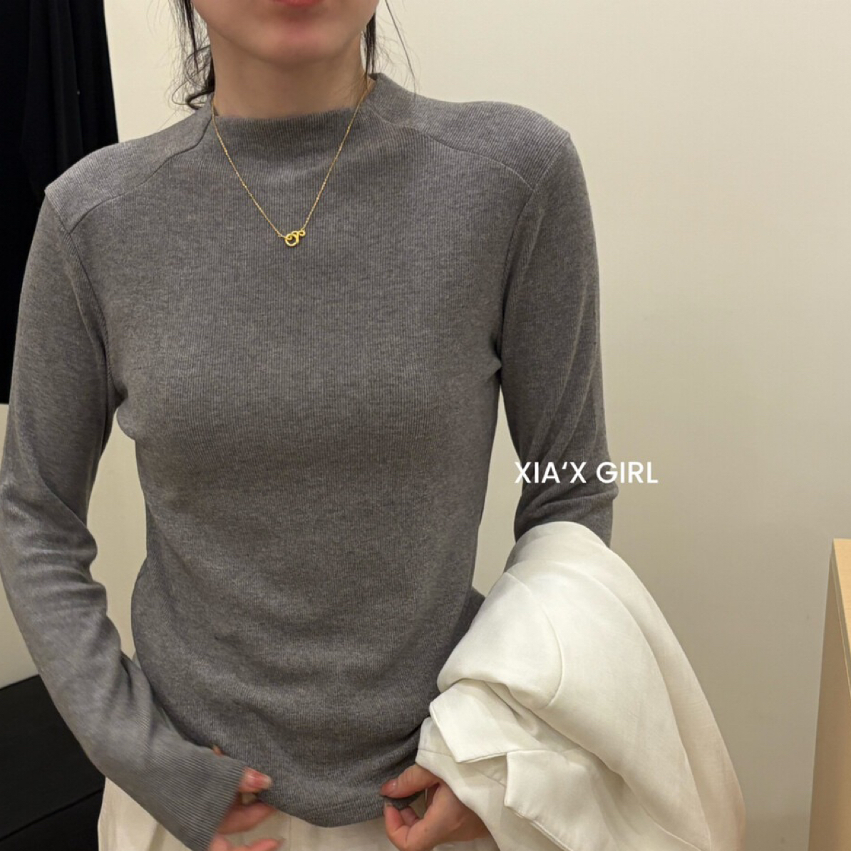 螺纹磨毛保暖长袖T恤打底衫弹力修身显瘦打底衫