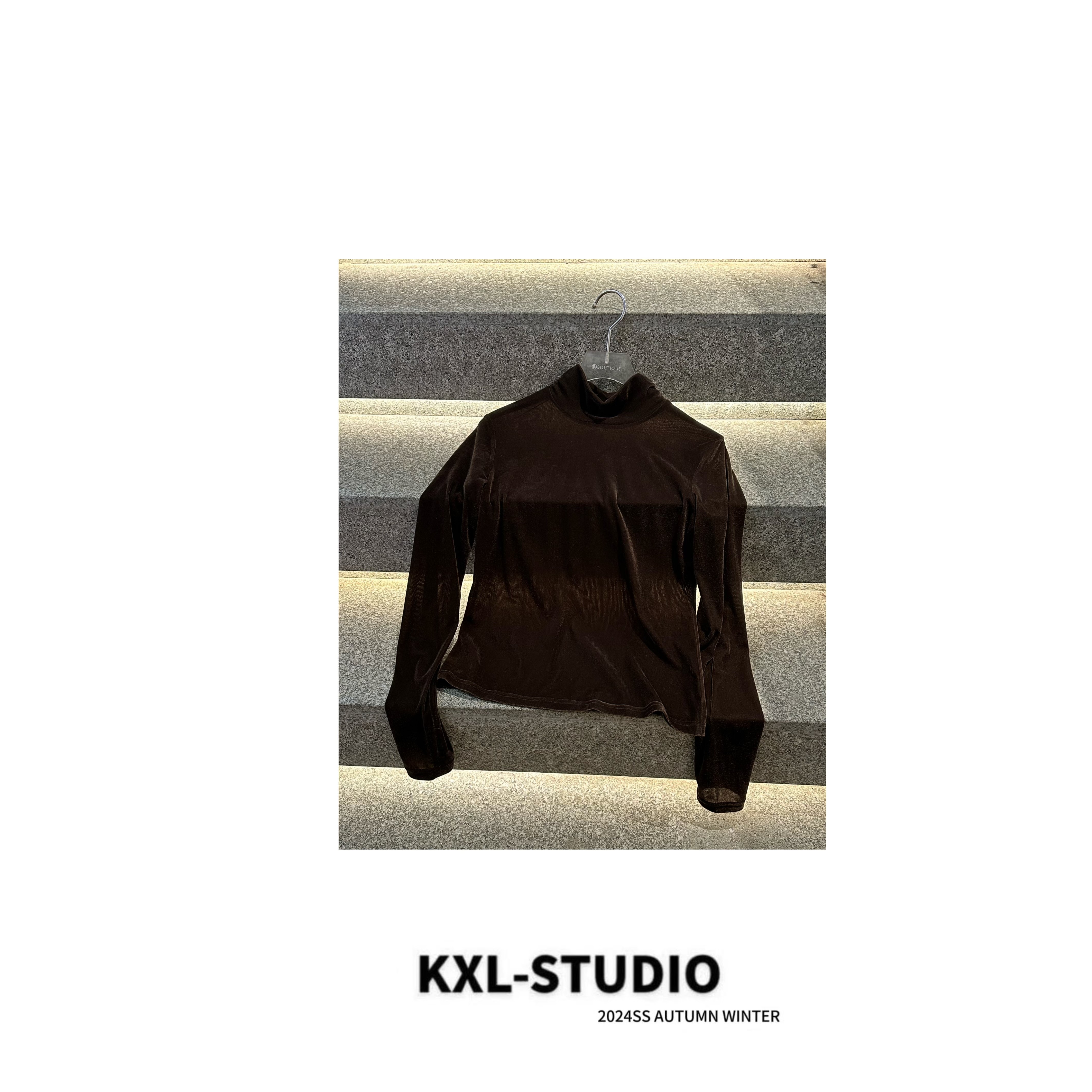 KXL_ STUDIO甄选珍贵｜天鹅丝绒高弹打底衫9161