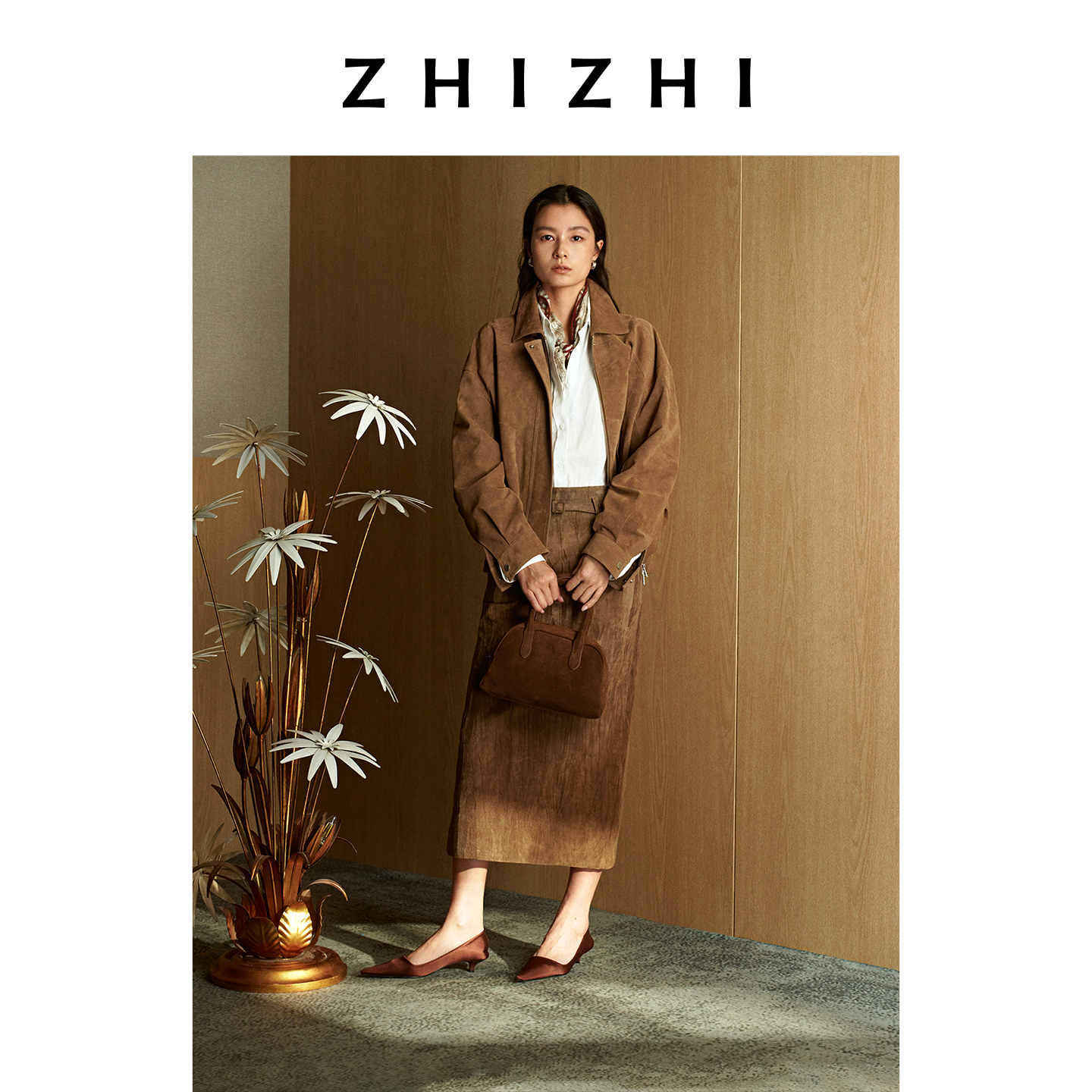 致知 千春词 哑光磨砂绒面细腻高质感真麂皮外套26春ZZ2FSWJW038