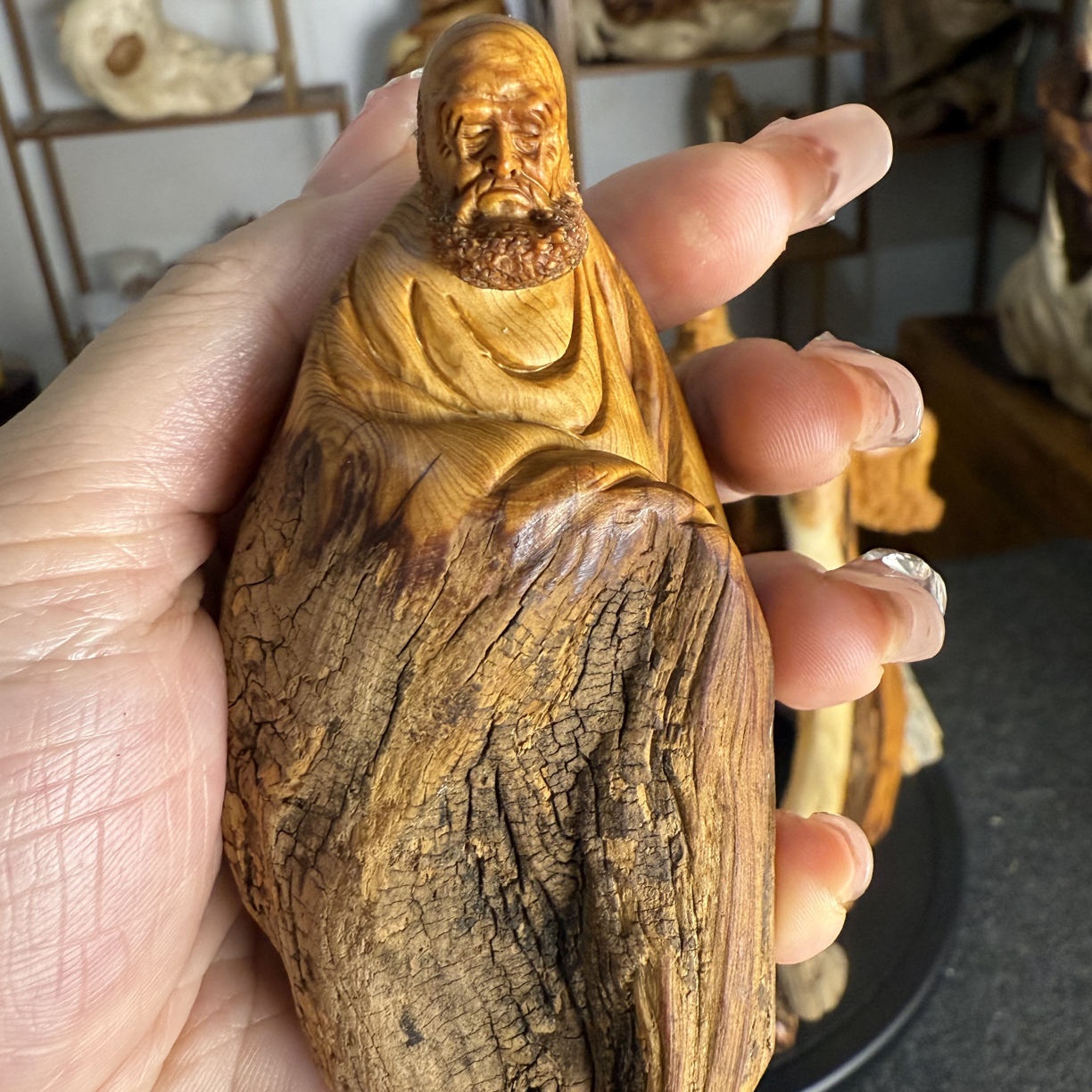 手把件达摩长5.5高10