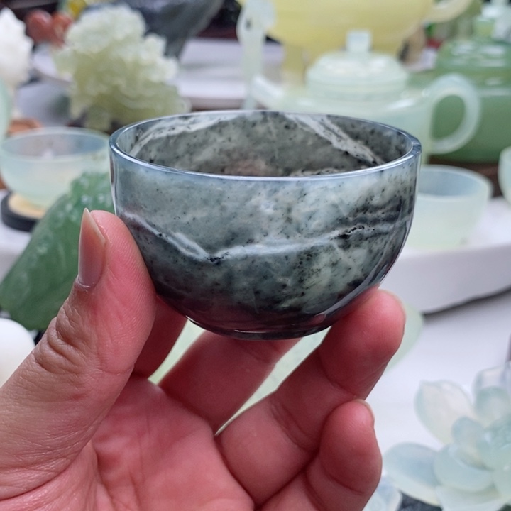 岫玉四大名玉杯60c c未镶嵌