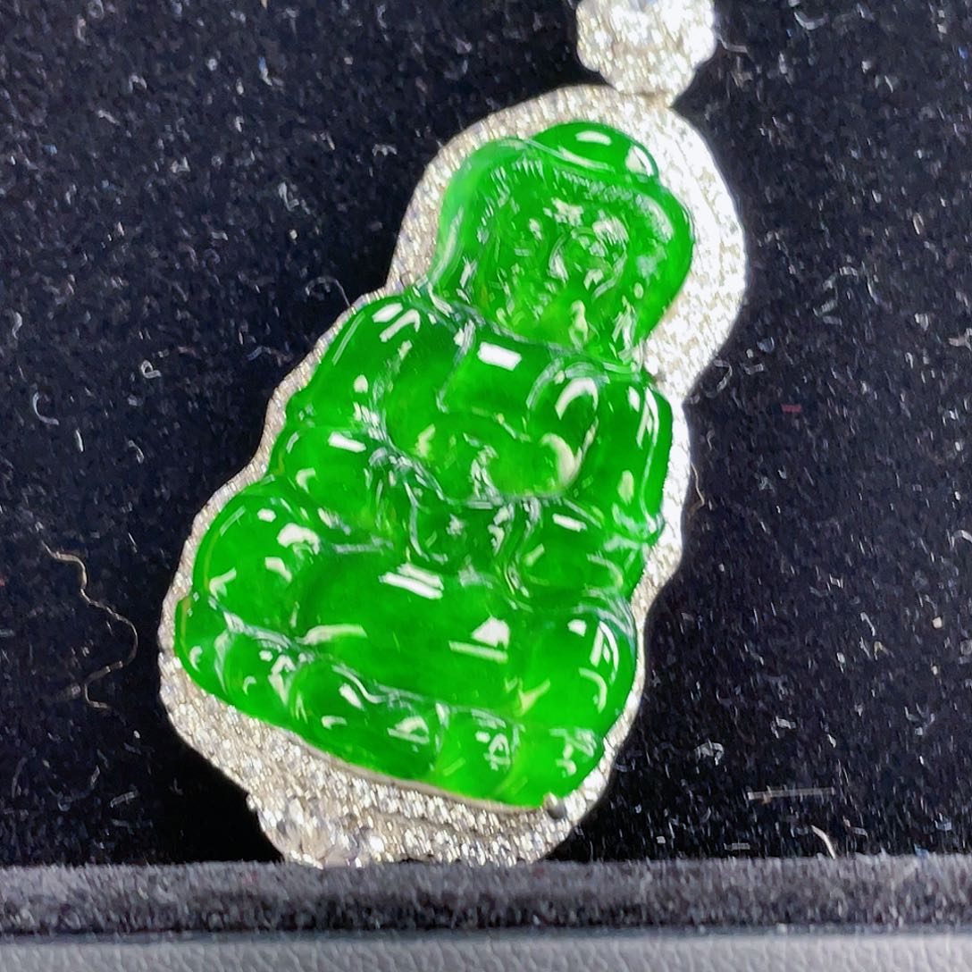 翡翠吊坠(不含链)银S925镶嵌