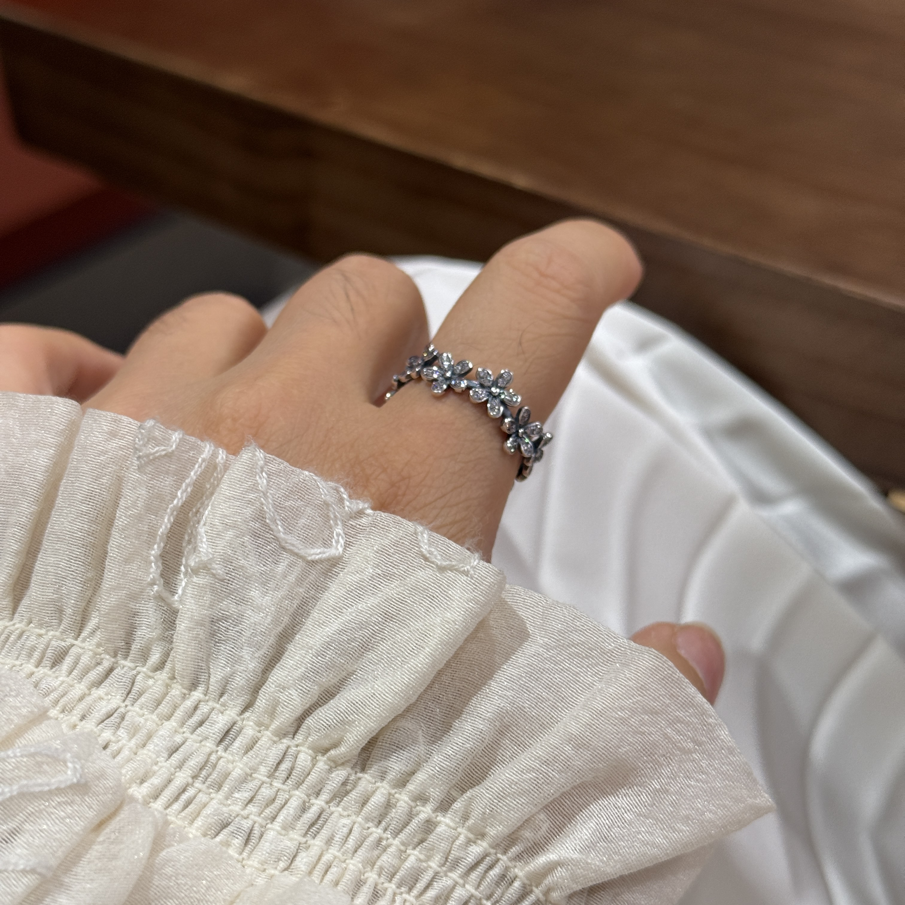 925银戒指 9640做旧花朵银戒指