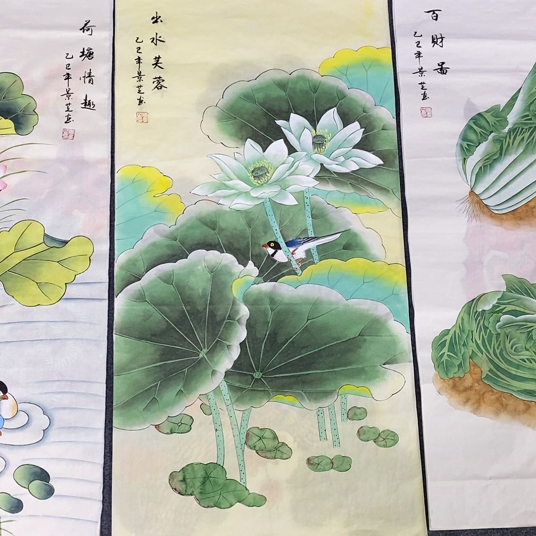 国画尺寸100✖️50三尺手绘工笔画