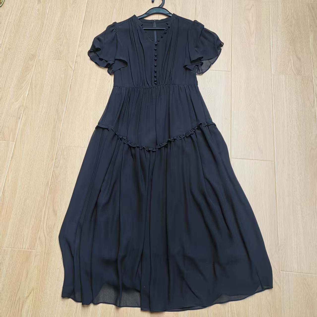 【南油玲姐】黑色短袖连衣裙Y0009