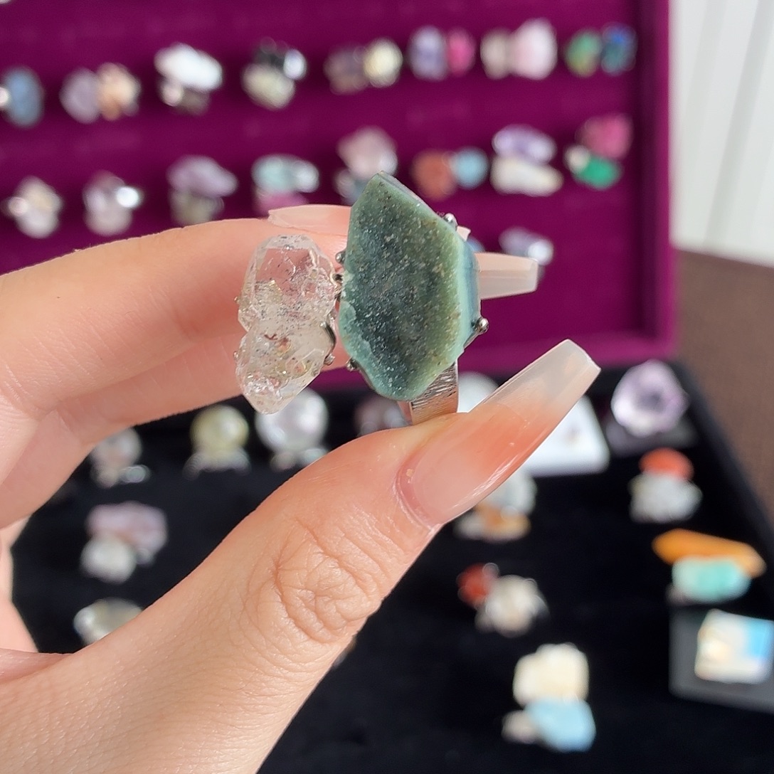 戒指烟晶银S925镶嵌