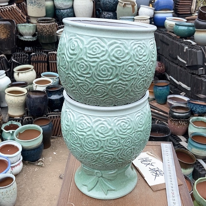 红陶紫砂花盆武穆云仓