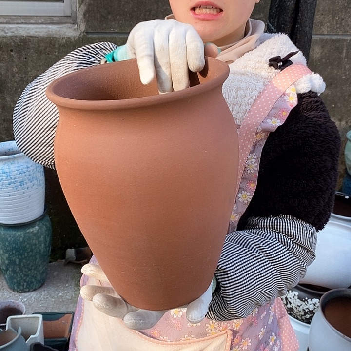 紫砂花盆瑕疵口20高26