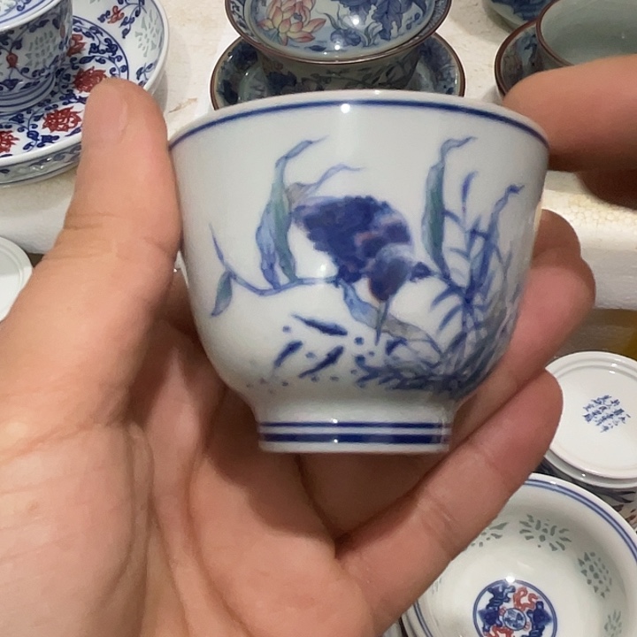陶摆件景德镇陶瓷主人杯123