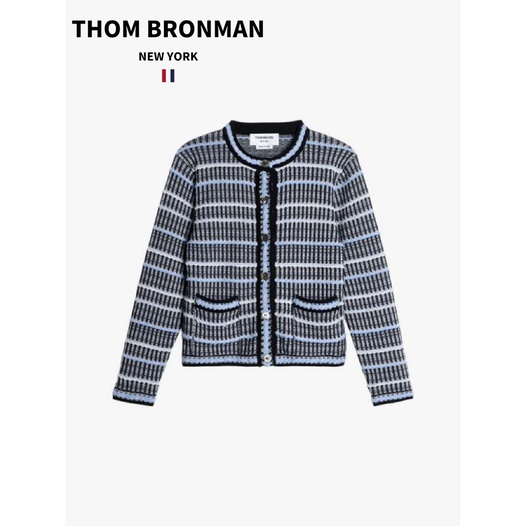 TB【官方正品】THOM BRONMAN汤姆布郎/七色小香风针织毛衣开衫外套