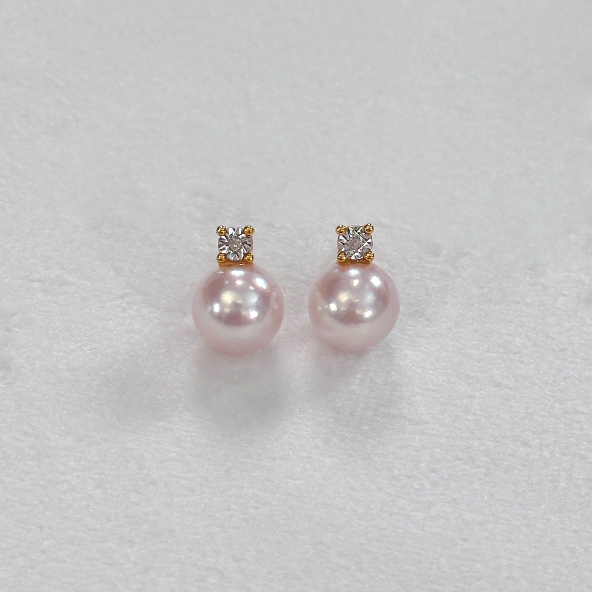 【Nami】尊鼎珍珠-18K海水珍珠中国南珠钻石王妃耳钉8-9mm-Nami