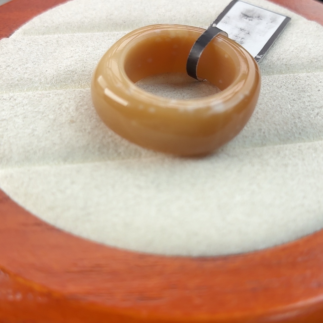 和田玉未镶嵌戒指r26小鹿斑比方圆17.3